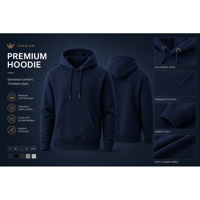 Premium Hoodie — Navy